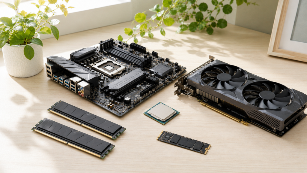 CPU・グラフィックボード・メモリなどパソコンの内部パーツ