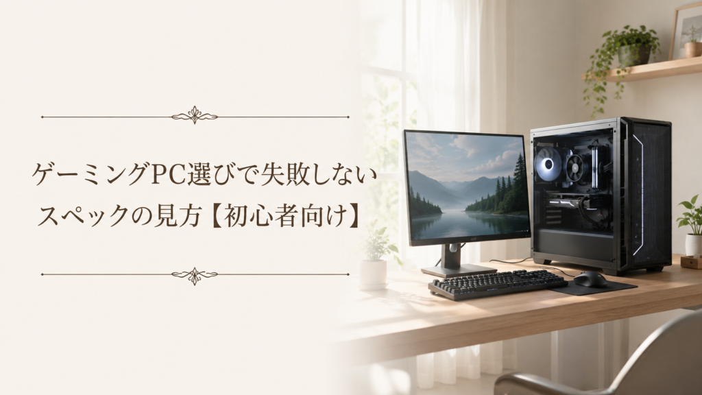 ゲーミングPC選びで失敗しないスペックの見方【初心者向け】