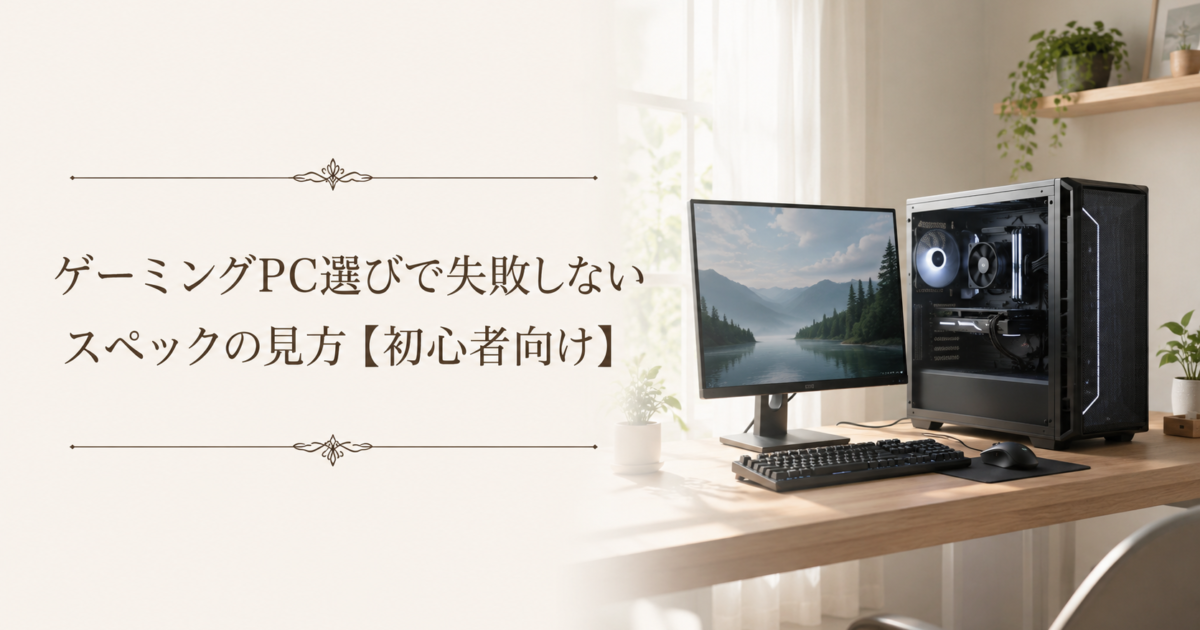 ゲーミングPC選びで失敗しないスペックの見方【初心者向け】